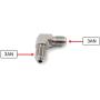 3AN to 3AN Fitting - 90 Degree Male Union Elbow Flare Adapter for Brake Clutch Fuel Oil Coolant (Steel) - K-MOTOR