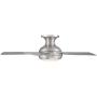 WAC Smart Fans Odyssey Indoor and Outdoor 5-Blade Flush Mount Ceiling Fan 44in Brushed Nickel with 3000K LED Light Kit and Remote Control works with Alexa and iOS or Android App