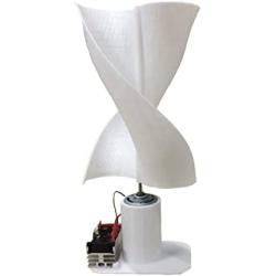 CHIXIA Micro DC Motor DIY Windmill Model Vertical Axis Wind Turbine Generator with Small LED Lights-White 10w (y5wog-001)
