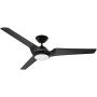 Noble Home 60 Inch Large Ceiling Fan with Light and Wall Control | Dimmable LED Fixture with 6 Speed DC Motor | Modern 3 Blade Propeller Design | Downrod Included for Overhead Hanging, Black