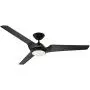 Noble Home 60 Inch Large Ceiling Fan with Light and Wall Control | Dimmable LED Fixture with 6 Speed DC Motor | Modern 3 Blade Propeller Design | Downrod Included for Overhead Hanging, Black