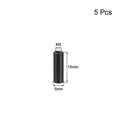 uxcell 5 Pcs M3x15mm Round Aluminum Standoff Column Spacer Female Black for Drone FPV Quadcopter Racing RC Multirotors Parts DIY