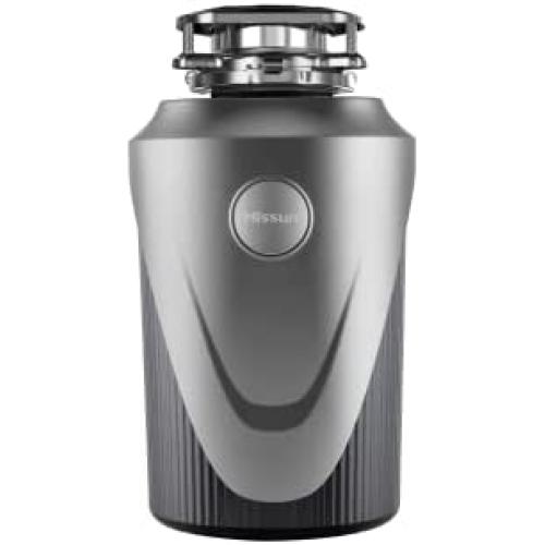 HISSUN Garbage Disposal with Power Cord,1 HP Continuous Feed Kitchen Waste Disposer,Household Food Waste Disposer with Super Quiet Motor & Dishwasher Connection,Gray