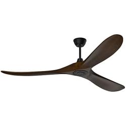 Obabala 60 Outdoor Ceiling Fan with Remote Control, 3 Balsa Wood Blades, Matte Black, Reversible DC Motor Quiet Energysaving, for Bedroom Patios Kitchen Farmhouse, Indoor/Outdoor Ceiling Fan