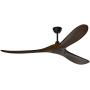 Obabala 60 Outdoor Ceiling Fan with Remote Control, 3 Balsa Wood Blades, Matte Black, Reversible DC Motor Quiet Energysaving, for Bedroom Patios Kitchen Farmhouse, Indoor/Outdoor Ceiling Fan