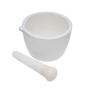 Porcelain Mortar & Pestle Set, 5oz (150ml) - Heavy Duty - Unglazed Grinding Surface - Excellent for Kitchen or Laboratory - Grinds Powdered Chemicals, Herbs, Spices, Pills - White - Eisco Labs
