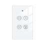 MOES 2.4GHz WiFi RF Smart Curtain Light Touch Switch Glass Panel Backlight ON/Off Wireless Remote Control with Tuya Smart Life App, Voice Control with Google Home Alexa, White