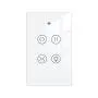 MOES 2.4GHz WiFi RF Smart Curtain Light Touch Switch Glass Panel Backlight ON/Off Wireless Remote Control with Tuya Smart Life App, Voice Control with Google Home Alexa, White