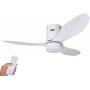 Huemarlt Low Profile Ceiling Fan with Lights Remote Control 3 Blades Noiseless Reversible DC Motor, Flush Mount Ceiling Fan with Light, 48 Inches, Matte White