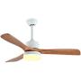 LED Fan Ceiling Light Fixture,Ceiling Fan with Light and Remote Control, with 3 Solid Wood Blades, Adjustable Color Temperature and Wind Speed,for Bedroom,Living Room,Dining Room,White
