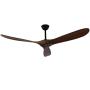 Goozegg 60-Inch Outdoor Ceiling Fan with Remote Control, 3 Solid Wood Blades, Energy DC Motor, Dark Walnut Black