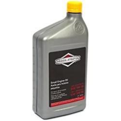 Briggs & Stratton SAE 5W-30 Synthetic Small Engine Motor Oil - 32 Oz. 100074 & Champion Copper Plus 71 Spark Plug (Carton of 1) - RC12YC