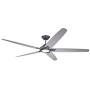 Luminance Dorian Eco 72 Inch Ceiling Fan with Light | Dimmable LED Fixture with Premium DC Motor | 6-Speed Wall Control with Gray Solid Wood Blades with and Downrod Mount, Graphite