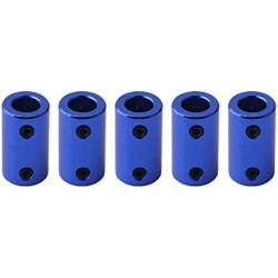CENTAURUS 5Pcs Motor Wheel Coupling Coupler Connector 3D Shaft Rigid Stepper Motor 5mm to 8mm with Screw Alumlnum Alloy Casing Blue