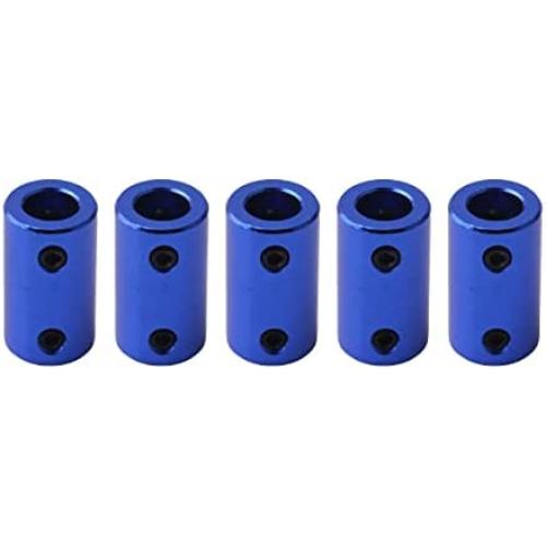 CENTAURUS 5Pcs Motor Wheel Coupling Coupler Connector 3D Shaft Rigid Stepper Motor 5mm to 8mm with Screw Alumlnum Alloy Casing Blue