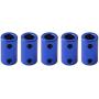 CENTAURUS 5Pcs Motor Wheel Coupling Coupler Connector 3D Shaft Rigid Stepper Motor 5mm to 8mm with Screw Alumlnum Alloy Casing Blue