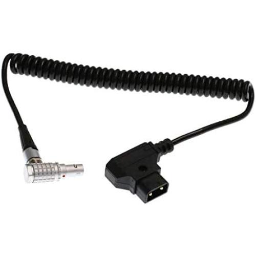 HangTon P-tap D-tap to Right Angle 0B 7 Pin Coiled Power Cable for Tilta Nucleus-M Motor