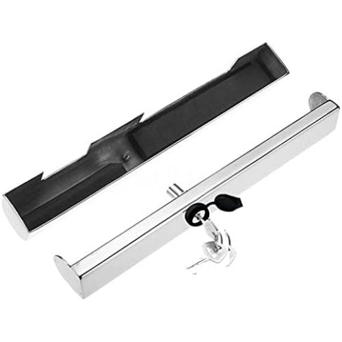 Denpetec Outboard Motor Lock with 2 Keys Stainless Steel Boat Marine Accessories Outboard Engine Lock(Silver - 1pc 12x1.56x1.83)