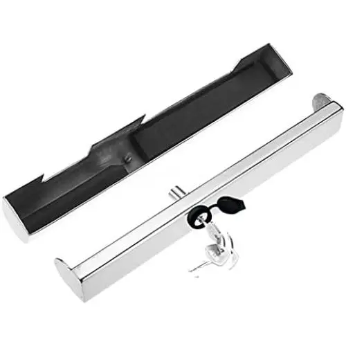 Denpetec Outboard Motor Lock with 2 Keys Stainless Steel Boat Marine Accessories Outboard Engine Lock(Silver - 1pc 12x1.56x1.83)