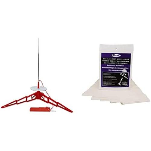 Estes - 2222 Launch Pad and Porta-Pad Controller II, Red & 302274 Recovery Wadding