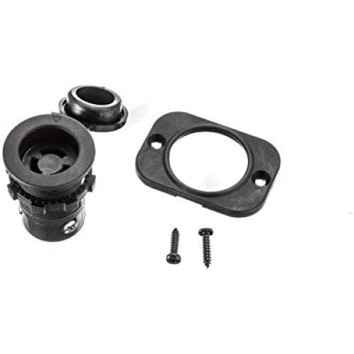 MotorGuide 8M0092066 Trolling Motor Receptacle — for 10-Gauge and 8-Gauge Wire, with Composite Mounting Plate, Black