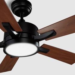 Smart Ceiling Fan 52 5-Blade with Remote Control, DC Motor with 10 Speed, Dimmable LED Light Kit Included, Smafan Apex Works with Google Assistant and Amazon Alexa, Siri Shortcut.…