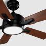 Smart Ceiling Fan 52 5-Blade with Remote Control, DC Motor with 10 Speed, Dimmable LED Light Kit Included, Smafan Apex Works with Google Assistant and Amazon Alexa, Siri Shortcut.…