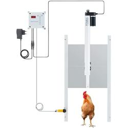 CO-Z Automatic Chicken Coop Door, Auto Chicken Door with Timer, Electric Poultry Chicken Coop Door Opening Motor with Remotes, Full Aluminum Coop Door with Light Sensing Operator for Smart Home Farms