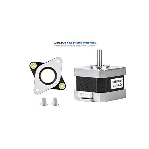 Creality Upgraded 3D Printer 42-34 Stepper Motor Set (2 Phase 0.8A 1.8 Degree 0.4N.M) with Rubber Vibration Dampers and M3 Screw for Ender-3 V2 Z-Axis, for CR-10 10S Ender 3/ Pro Ender 5 3D Printer