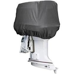 AKEfit Outboard Motor Cover, Waterproof & Sunproof Boat Motor Covers,Motor Hood Cover with 600D Heavy Duty Oxford Fabric Extra PVC Coating,Fits Motor Up to 150Hp