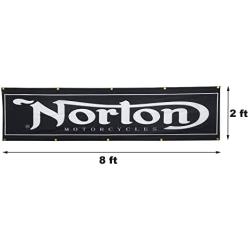 2x8ft Racing Banner Flag for Norton Motorcycle, Durable Banner Flag with Brass Grommets Great for Room Wall Garage Man Cave Outddor/Indoor Decor. USD$1699USD$16.99