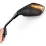 KiWAV Magazi Fist Black Motorcycle Mirrors with Oi Flash Controller 16 Flash Mode compatible for BMW