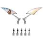 Nifeida Universal 8mm 10mm Motorcycle Rearview Mirror Chrome Spear Blade for Honda Suzuki Kawasaki Yamaha Cruiser Chopper Sportbike Street Bike Moped Off Road, 1Pair (Silver)