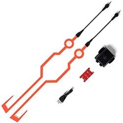 SUOTENG Helmet DIY Light Sticker, Waterproof Motorcycle Bike Helmet LED Cold Light Strip EL Sticker Flashing Warning Lights Night Riding Helmet Kit (Color : Orange)