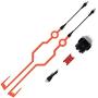 SUOTENG Helmet DIY Light Sticker, Waterproof Motorcycle Bike Helmet LED Cold Light Strip EL Sticker Flashing Warning Lights Night Riding Helmet Kit (Color : Orange)