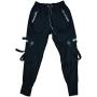 PDTXCLS Mens Jogger Sweatpants Hip Hop Zipper Pockets Elastic Waist Harem Pants Motor Biker Punk High Street Casual Trousers