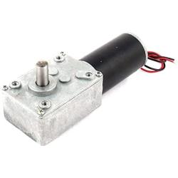 sourcing map Reduce Gear Box Motor DC 12V 14RPM High Torque 8mmx13mm Shaft Electric Power Speed Silver Tone