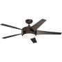 Luminance Midway Eco LED Ceiling Fan with Light and Remote | Dimmable 54 Inch Fixture with DC Motor | Contemporary 5 Blade Design with Downrod Mount for Hanging, Oil Rubbed Bronze