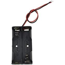 Hahiyo 3V AA Battery Holder Bundle Series with Wire Sturdy Clapm Flexible Springs Contact Build-in Harnesses Batteries Black Case Easy Install 8 Pieces for Wall Clocks Ham Radio Kids Toys