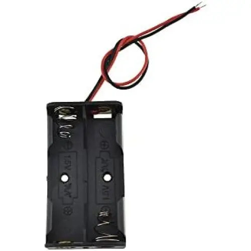 Hahiyo 3V AA Battery Holder Bundle Series with Wire Sturdy Clapm Flexible Springs Contact Build-in Harnesses Batteries Black Case Easy Install 8 Pieces for Wall Clocks Ham Radio Kids Toys