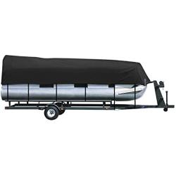 iCOVER 17-20ft Trailerable Pontoon Boat Cover with 600D Heavy Duty Outboard Motor Cover