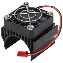 RC Motor Heatsink with 5V Cooling Fan for 1/10 Traxxas Axial Tamiya Losi 540 550 3650 Size Brushless Engine Motor?Remote Control Car Truck Buggy Crawler,Black