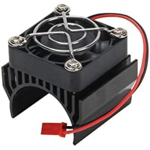RC Motor Heatsink with 5V Cooling Fan for 1/10 Traxxas Axial Tamiya Losi 540 550 3650 Size Brushless Engine Motor?Remote Control Car Truck Buggy Crawler,Black