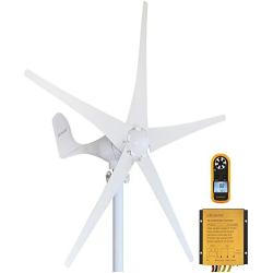 Pikasola Wind Turbine Generator Kit 400W 24V with 5 Blade, Wind Generator Kit with Charge Controller, Wind Power generator for Marine, RV, Home, Windmill Generator Suit for Hybrid Solar Wind System