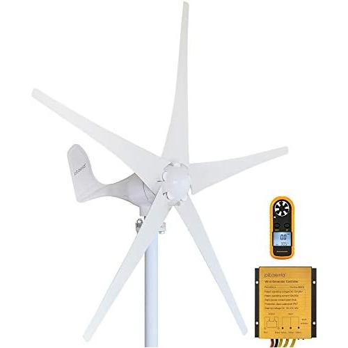 Pikasola Wind Turbine Generator Kit 400W 12V with 5 Blade, Wind Generator Kit with Charge Controller, Wind Power Generator for Marine, RV, Home, Windmill Generator Suit for Hybrid Solar Wind System