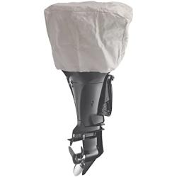 FCOUIID Outboard Motor Cover, 600D Heavy Duty Waterproof Trailerable Boat Engine Cover, Universal for Mercury, Yamaha, Suzuki, Evinrude. Gray (25HP-50hp)