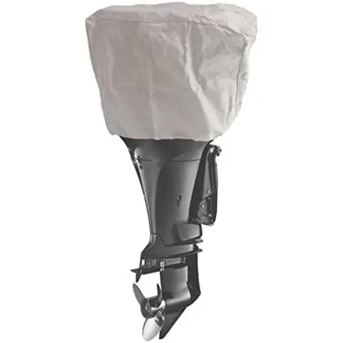 FCOUIID Outboard Motor Cover, 600D Heavy Duty Waterproof Trailerable Boat Engine Cover, Universal for Mercury, Yamaha, Suzuki, Evinrude. Gray (25HP-50hp)