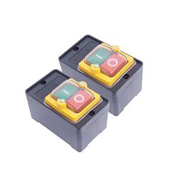 TWTADE / 2Pcs Push Button Switch Waterproof On/Off Motor Start Stop Switch 10A AC 220V/380V Latching Push Button Switch KAO-10KH