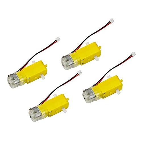 Yahboom DC Gear Motor DC Dual Shaft 3-6V TT Motor Strong Magnetic Anti-Interference Carbon Brush 1:48 for Arduino DIY Smart Car Robot (4 PCS)