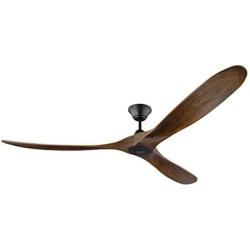Monte Carlo 3MAVR70BK Maverick Max Energy Star 70 Outdoor Ceiling Fan with Remote Control, 3 Balsa Wood Blades, Matte Black